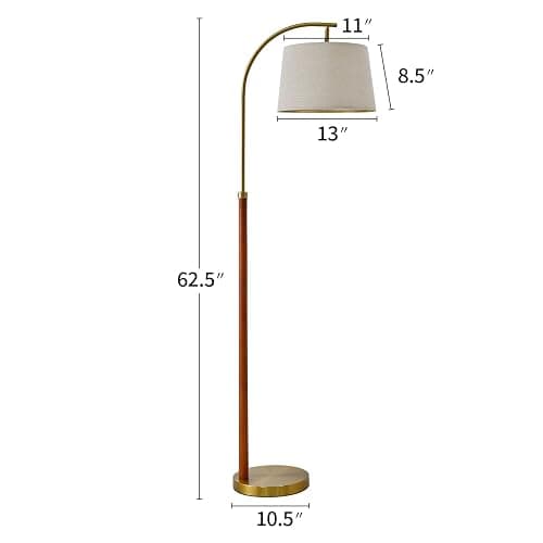 G-SAFAVA 62.5" Gold Floor Lamp for Living Room with Foot Switch Standing Lamp Tall Industrial Reading for Bedroom Office - Gold thumbnail 7