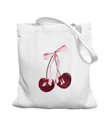 SZERE Pink Girl Canvas Tote Bag for Women Teen Girls Gifts Cute Small Travel Work Tote Bags Reusable Grocery Shoulder Bags - Image 1