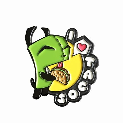 Licensed Invader Zim - I Love Tacos 1.75" Collectible Pin - Image 1