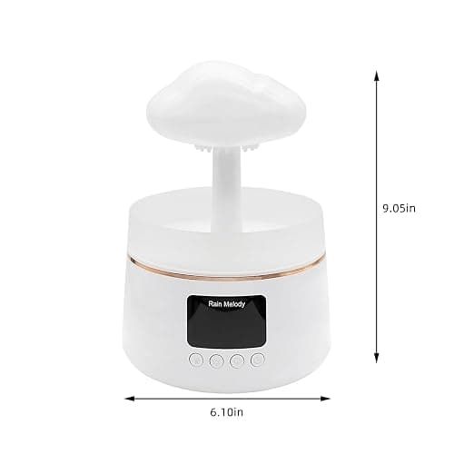 SH-RuiDu Rain Drop Humidifier for Bedroom, 2 in 1 Mushroom Cloud Lamp Humidifier, 300ml Aroma Essential Oils Diffuser with 7 Colors LED Lights and Rain Drop Sound for Sleeping, Mood Relaxing thumbnail 2