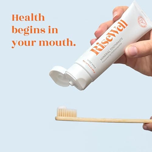 RiseWell Mineral Toothpaste - All Natural Toothpaste with Hydroxyapatite - Made in The USA, No Added Fluoride, SLS-Free - for a Stronger and Healthier Teeth, Wild Mint, 3.4 Oz thumbnail 4