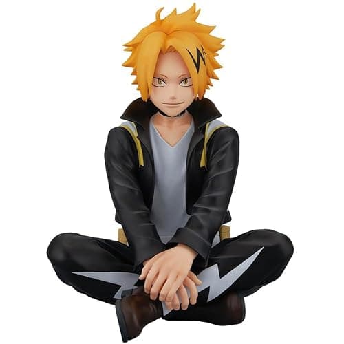 MABAIUDE MHA Figure Kaminari Denki Figure - 10cm Sitting Pose Anime No Hero Action Figures Denki Kaminari Statue Model - PVC Desktop Figurine Decor Gifts - Image 1
