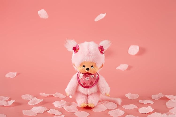 Monchhichi Sakura (Cherry Blossom) Girl Plush Toy - Pink thumbnail 6