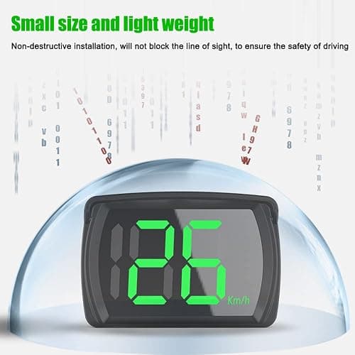 Shkalacar Car HUD Headup Display KM/H MPH GPS Digital Speedometer with LED Large Font Display + Car Charge Adapter for Car Truck SUV Motorcycle thumbnail 4