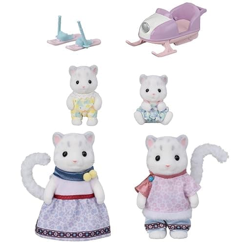 Sylvanian Families - 5814 Snow Leopard Family, Playset with Animal Figure, Velvety Animal Figures, Leopards, Toys for Children Aged 3 and Up thumbnail 8