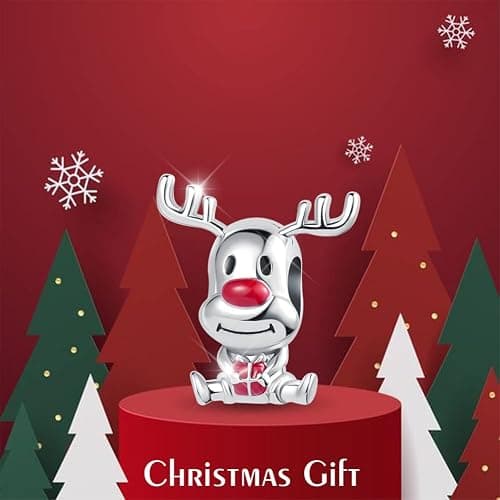 OutstandLong Christmas Holiday Season Charms for Pandora Bracelets Snowflake Santa Claus Home Moose Tree Candy Cane Snow Globe thumbnail 3