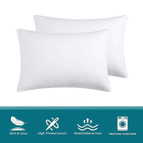 LOSAFEFE 100% Cotton Zippered Pillow Cases Standard Size Set of 2, Super Soft & Breathable Pillow Protectors with Zipper, White Pillow Case Covers 20x26 Inches thumbnail 6