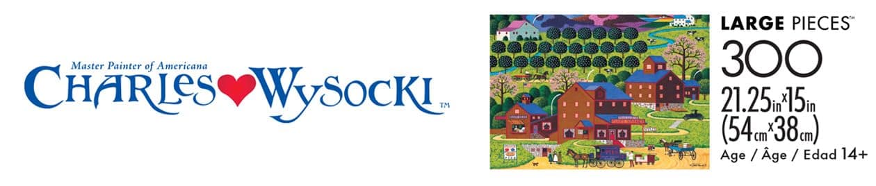 Buffalo Games – Plum Valley - Charles Wysocki - 300 Oversized Piece Jigsaw Puzzle ​ Larger Shapes - Great for Adults, Seniors, Family, Kids, Easy to Grip thumbnail 7