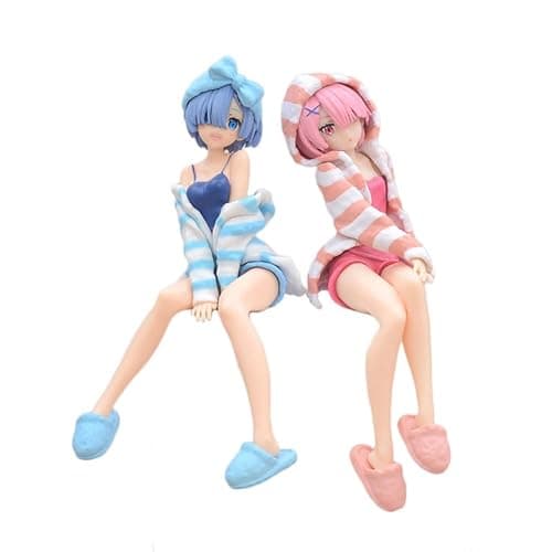 Anime Figure Rem/Ram Ramu Figure PVC Action Girl Figurine Model Statue Ornaments Decoration - Image 1