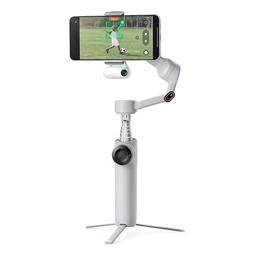 Insta360 Flow 2 Plus KI-Tracker-Bundle Hellgrau– Faltbarer Smartphone-Gimbal, KI-Tracking in jeder App, Multi-Personen-Tracking, Stativ/Selfie-Stick integriert, Fernsteuerung, für iPhone-/Android． thumbnail 4