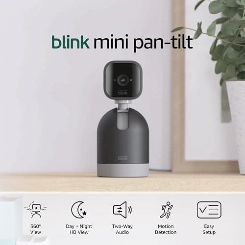 Blink Mini Pan-Tilt Camera (newest model), Rotating indoor plug-in smart security camera, two-way audio, HD video, motion detection, Works with Alexa (Black) thumbnail 2
