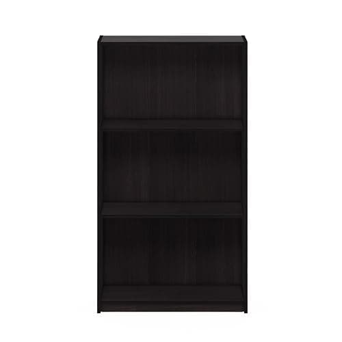 Furinno Basic 3-Tier Bookcase Storage Shelves, Dark Walnut thumbnail 4
