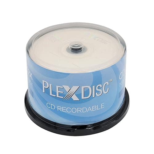 PlexDisc CD-R Blank Discs 700MB 52X Logo Top Recordable Media - 50 Pack Cake Box (FFP) Blank CDs CDR Disc - Image 1