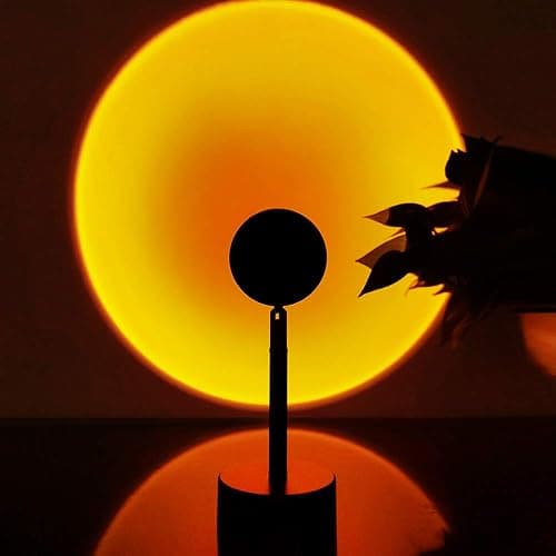Balkwan Sunset Lamp Projection Rotation Rainbow Lamp Led Romantic Visual Led Light Network Red Light with USB Modern Floor Stand Night Light Living Room Bedroom Decor (Sunset Red) thumbnail 5