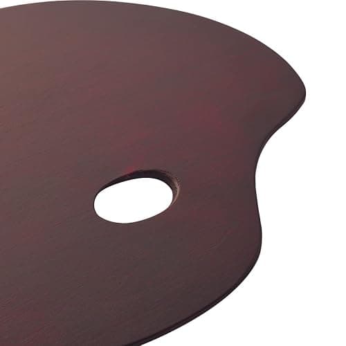 Kiilomp Oval Walnut Wood Paint Palette 12 x 9 Inches | Oil-Sealed Wooden Painting Palettes | Vintage Artist Oil Acrylic Mixing Tray | Portable Lightweight Art Pallet with Thumb Hole 24 x 30 cm thumbnail 5