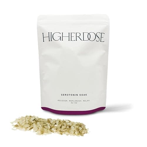 HigherDOSE Serotonin SOAK - Potent Magnesium Flakes with Stress Relief Essential Oils & Apple Cider Vinegar - Relaxing Bath Salts to Maintain Serotonin Levels and Muscle & Nerve Relief (32 Ounce) - Image 1
