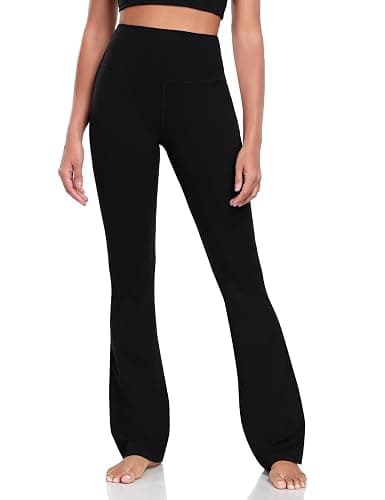 HeyNuts Mellow Flare Leggings 29"/30.5"/32.5"/34.5", High Waisted Tummy Control Wide Leg Bootcut Yoga Pants Lounge Soft - Image 1