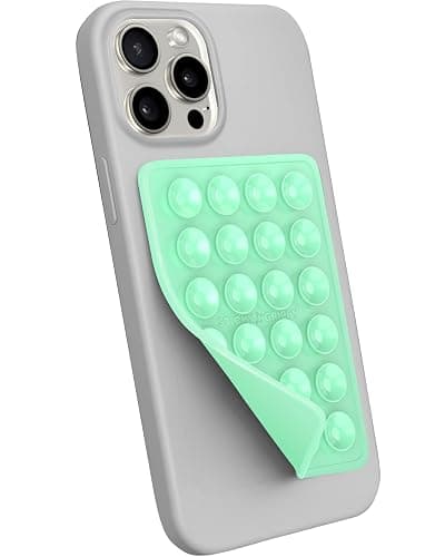 StickyGrippy Suction Phone Case Mount, Sillicon Adhesive Phone Accessory for iPhone and Android, Hands-Free Fidget Toy Mirror Shower Phone Holder, Tiktok Videos and Selfies (Mint) - Image 1