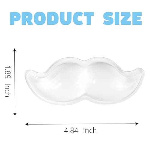Gel Wrist Rest for Keyboard and Mouse Transparent White Mustache Elbow Pad Cushion Ergonomic Cute Clear Cool Mouse Wrist Pad Silicone Non-Slip Support for Computer Gaming Home Office Men Hand Pillow thumbnail 3
