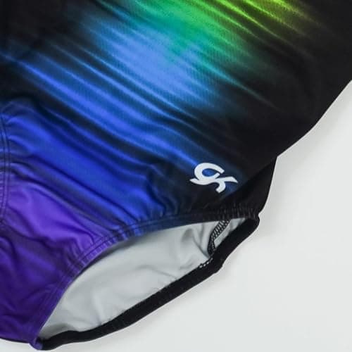 GK Girls Fierce Fade Gymnastics Leotard - Rainbow Dance Outfit with Matching Scrunchie for Toddlers, Children, & Juniors thumbnail 5