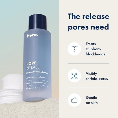 Hero Cosmetics Pore Release Blackhead Clearing Solution, Exfoliating 2% Salicylic Acid Toner Featuring AHA and PHA, Blackhead Remover Toner, 100 ml thumbnail 3