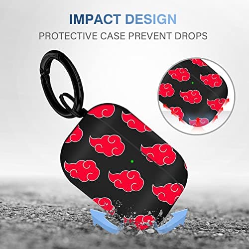 Maxjoy for Airpods Pro Case Cover, Anime Military Armor Series Full-Body Air Pod Pro Case, Secure Lock Protective Case for Apple AirPod, Wireless AirPod Pro Cases, Red Cloud thumbnail 5
