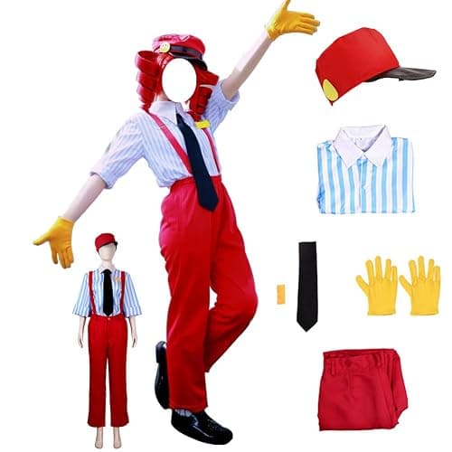 VSAEJO Kasane Costume Kasane Outfit Uniform Red Overalls Hat - Image 1