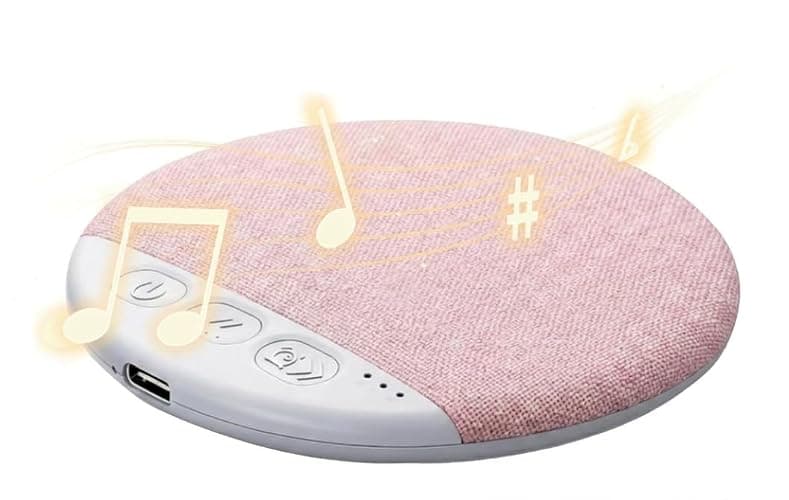 Ultra-Thin Bluetooth Pillow Speaker,Mini Portable Under Pillow Speaker with White Noise Timer Wireless Sleep Aid,Bone Conduction Sound Design for Side Sleepers,Private Stereo Sound for Adult&Kid,Pink - Image 1