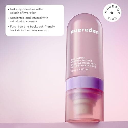 Evereden Kids Multi-Vitamin Hydrating Face Mist | Nourishing Face Spray, Preppy Skincare Essential for Ages 6+ | Clean Formula Safe for Sensitive Skin | Multi-Vitamin Complex, Peach & Mango Juice thumbnail 3