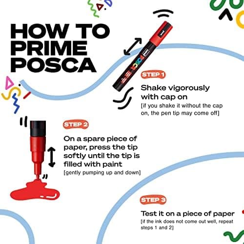 Uni Posca Paint Markers, 5M Medium Acrylic Markers with Reversible Tips, Art Supplies For Fabric, Metal, Glass, Rocks, Wood and Canvas, Assorted Colors, Set of 29 thumbnail 6