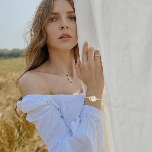Petite Bracelet Watch for Women, Gifts for Girlfriend Diamond Dress Analog Watch Waterproof thumbnail 7