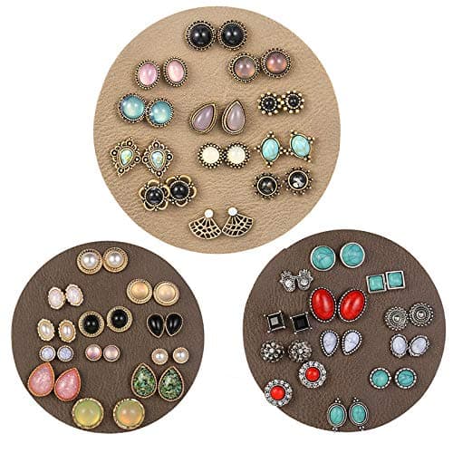 36 Pairs Boho Stud Earrings Set for Women Hypoallergenic Earrings Vintage Bohemian Assorted Earrings thumbnail 4