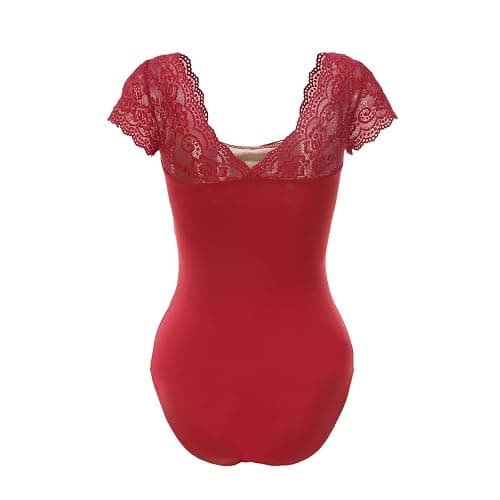 Lanbodance Women's Short Sleeve Leotards for Ballet Dance Adult Ballerina Dance Costume thumbnail 2