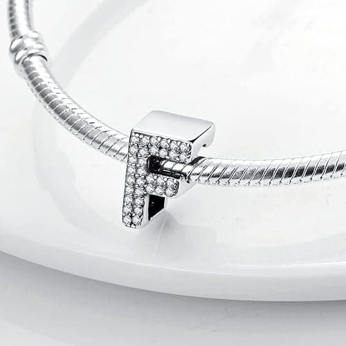 💙 MULA 925 Sterling Silver Charms for Bracelets and Necklaces A-Z Alphabet Beads Dangle Pendants with 5A Cubic Zirconia Jewelry for Women thumbnail 3