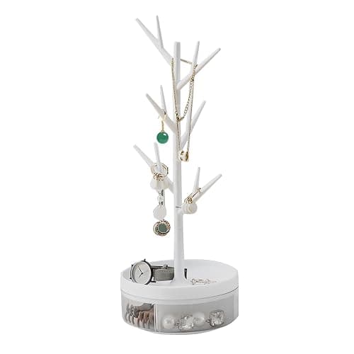 MENGCOOL Jewellery Stand 3 in 1 Jewelry Tree Necklace Bracelet Display Holder Jewellery Organiser Stand for Necklaces Bracelets Rings Earrings and Watches - Image 1
