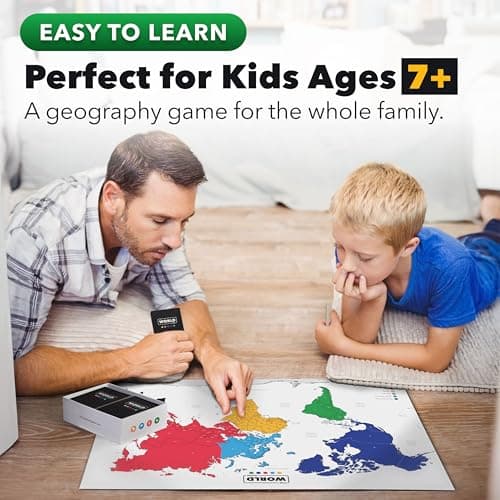 The World Game - Geography Card Game - Educational Games for Kids, Family and Adults - Cool Learning Gift Idea for Teenage Boys & Girls 8-12 with Map thumbnail 2