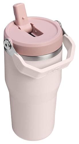 STANLEY IceFlow 2.0 Flip Straw Tumbler with Handle 20 oz | Twist On Lid and Flip Up Straw | Leak Resistant Water Bottle | Insulated Stainless Steel | BPA-Free | Rose Quartz thumbnail 3