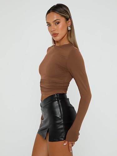 AUTOMET 3 Pack Womens Long Sleeve T Shirts Fall Fashion Basic Going Out Crop Tops Slim Fitted Winter Clothes 2025 thumbnail 4