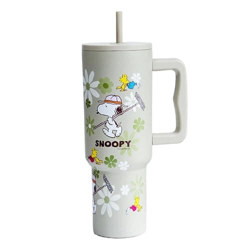 newdou A gift for ladies and girls. A stainless steel tumbler with a handle, a travel coffee cup, suitable as a birthday or Christmas gift. Capacity: 40 ounces. - Image 1