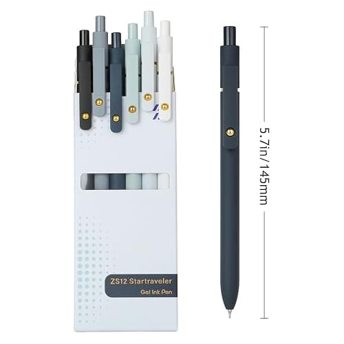 Ddaowanx Gel Pens, 0.7mm Quick Dry Black Ink,Fine Point Smooth Writing Pens,Office School Supplies,Gifts for Women Man(6Pcs Black White Gray, Black) thumbnail 7