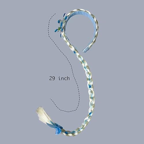 Tatibana Ice Princess Dress Up Wig, Long Haired Princess Long Braided Wig Headband Girl Role Playing Hair Accessories Clothing Accessories thumbnail 2