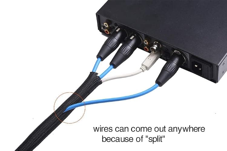 Alex Tech 10ft - 1/2 inch Cord Protector Wire Loom Tubing Cable Sleeve Split Sleeving For USB Cable Power Cord Audio Video Cable – Protect Cat From Chewing - Black thumbnail 3
