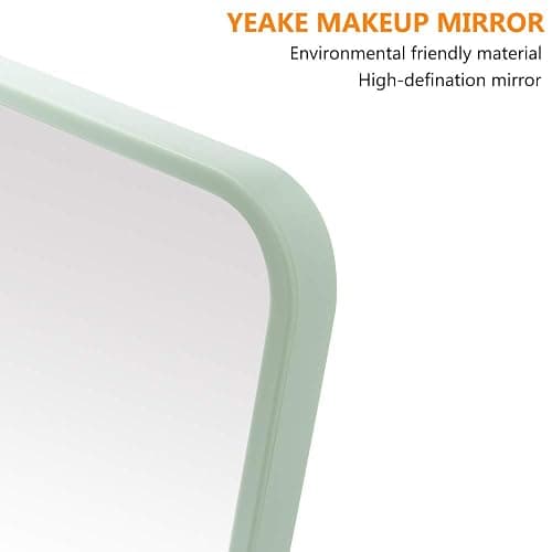 YEAKE Table Desk Vanity Makeup Mirror,8-Inch Portable Folding Mirror with Metal Stand 90°Adjustable Rotation Tavel Make Up Mirror Hanging Bathroom for Shower Shaving(Gray) thumbnail 3