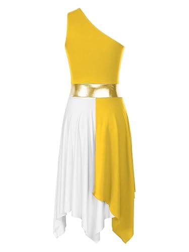 iiniim Women's Sleeveless Liturgical Praise Dance Color Block Irregular Hem Lyrical Worship Dance Dress thumbnail 3