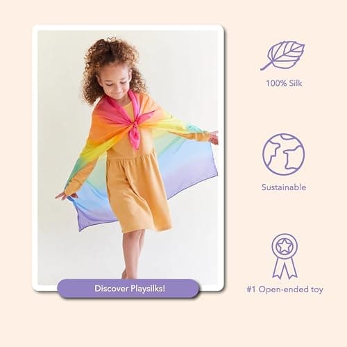 Sarah's Silks Set of 3 Playsilks | Rainbow, Sky Blue, and Purple thumbnail 2