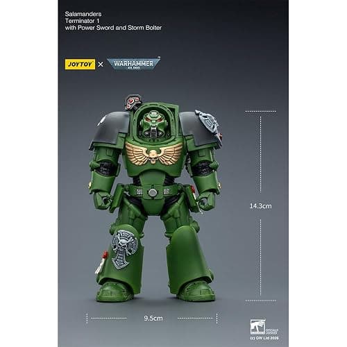 JOYTOY Warhammer 40K 1/18 Action Figure Salamanders Terminator 1 with Power Sword and Storm Bolter 5.6in Model Collector's Gift thumbnail 3