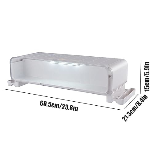 WMM Monitor Stand Riser, Computer Monitor Stand with Drawer and Display Minifigures, Computer Desktop Stand with Lights, Removable Elevated Structure, Compatible with Computers, Desktops, and Laptops thumbnail 3