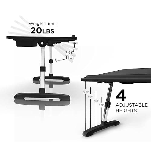 Limitless TotalDesk Portable Modern Workstation and Lap Desk with Adjustable Height & Tilt (Black) thumbnail 5