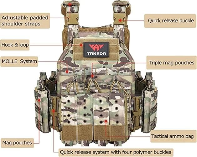 BOMTURN Upgrade Tactical Airsoft Outdoor Vest thumbnail 2