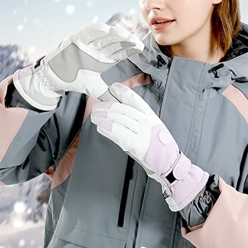 JJZS Winter Ski Snow Gloves for Men, Women, Youth | Touchscreen & Waterproof Cold Weather Hand Warming Gloves Winter Work Gloves thumbnail 8